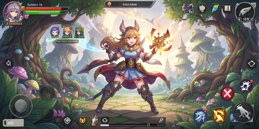 Tampilan gameplay menarik dari 8ZK dengan karakter anime yang dinamis.