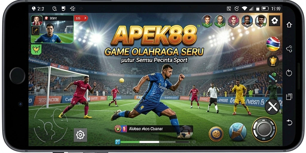 Tampilan gameplay seru dalam APEK88 dengan aksi olahraga yang mendebarkan.