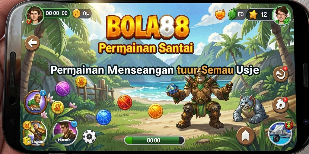 Tampilan gameplay BOLA88 yang seru dan penuh warna.