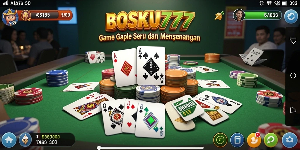 Tampilan gameplay seru dalam permainan Gaple BOSKU777.