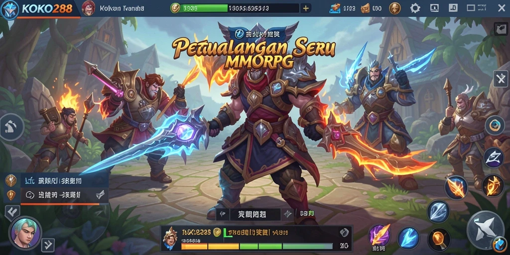 Screenshot utama menampilkan petualangan seru dalam dunia MMORPG KOKO288.