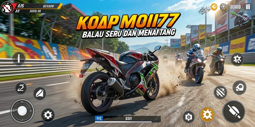 Gameplay KOPI77 menampilkan aksi balap motor yang mendebarkan dan grafis menawan.
