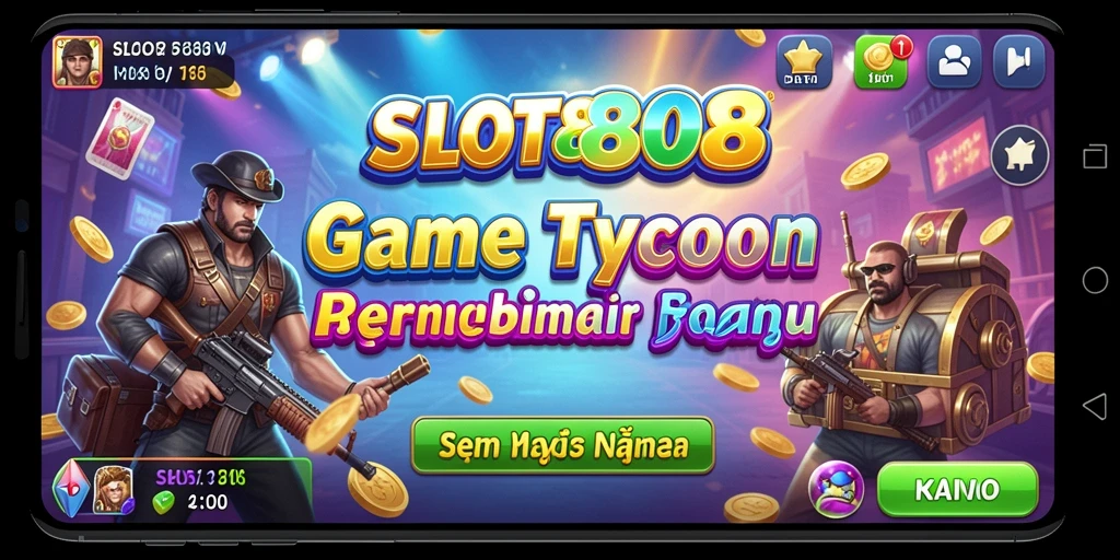 Screenshot gameplay SLOT8808 menampilkan manajemen bisnis yang dinamis.